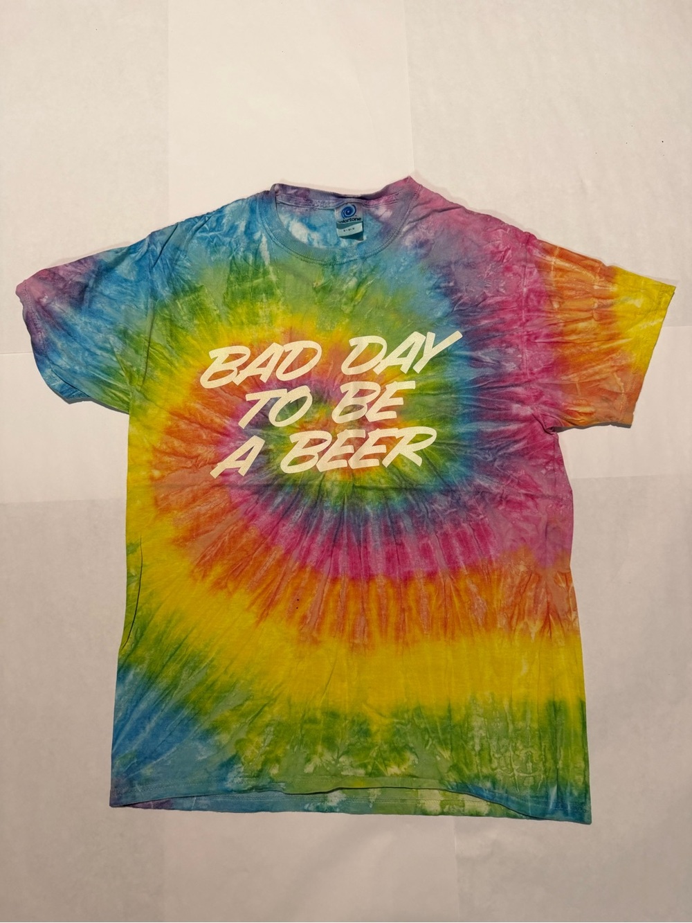 Tie-Dye Graphic Tee - "Bad Day to Be a Beer" - Multicolor